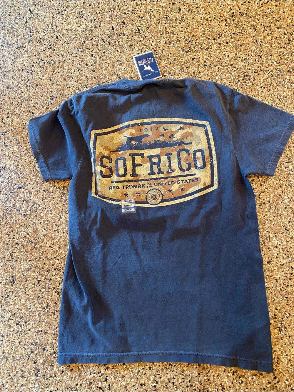 Southern Fried Cotton Denim Blue Pocket Tee